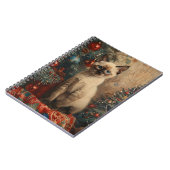 Siamese Kitten Kerst  Kat Notitieboek (Linkerzijde)