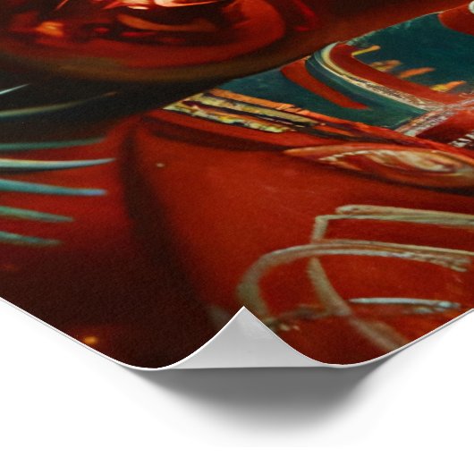 Siamese Kitten Kerst Kat Poster (Hoek)