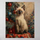 Siamese Kitten Kerst Kat Poster (Voorkant)