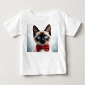 Siamese kitten met rode strik (Voorkant)