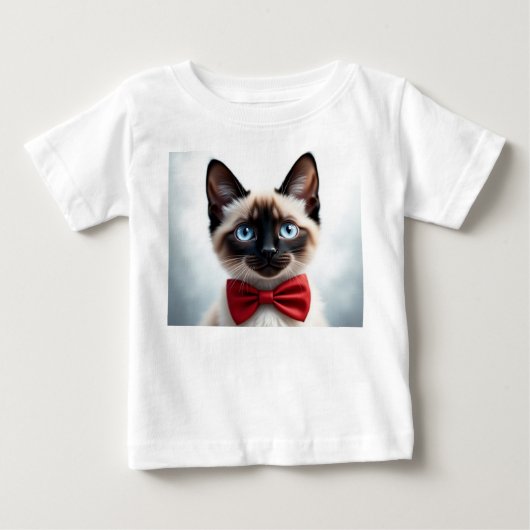 Siamese kitten met rode strik (Voorkant)