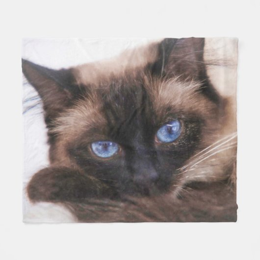 Siamese Kitten Sweetie Face Fleece Blanket Deken (Voorkant (Horizontaal))