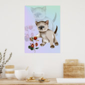 Siamese Kitten VS Ladybug Poster (Keuken)