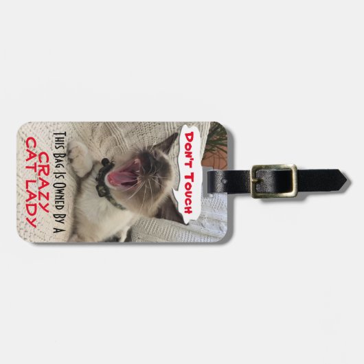 Siamese Kitten waarschuwt dat tas in handen is van Bagagelabel (Voorkant horizontaal)