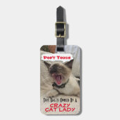 Siamese Kitten waarschuwt dat tas in handen is van Bagagelabel (Voorkant verticaal)