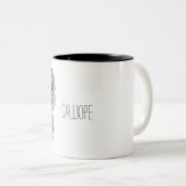 Siamese Kitten Waterverf schilderen | Jouw namen t Tweekleurige Koffiemok (Voorkant rechts)