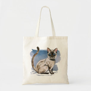 Siamese Kitten Waterverf schilderen Tote Bag