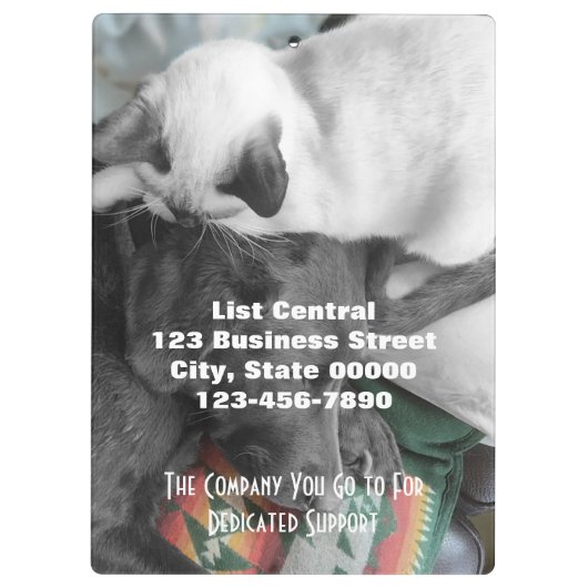 Siamese Kitten woont liefdevol op het hoofd van La Klembord (Achterkant)