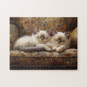 Siamese Kittens Napping  Couch Legpuzzel