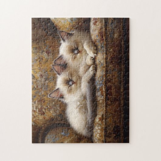 Siamese Kittens Napping  Couch Legpuzzel (Verticaal)