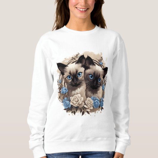 Siamese Kittens sweatshirt voor kattenliefhebbers (Voorkant)