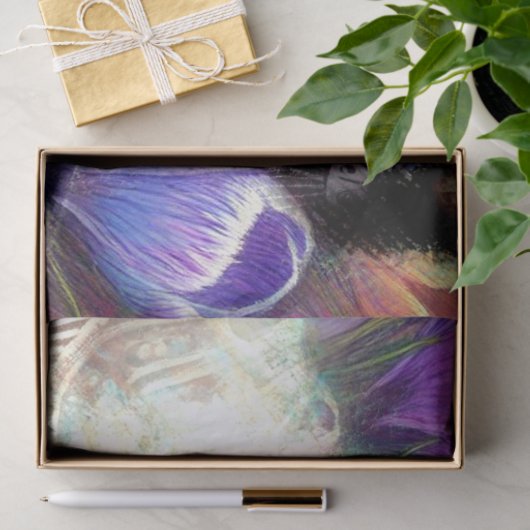 Siamese Kitty Cat Crocus Floral Paarse Decoupage Tissuepapier (Geschenk)