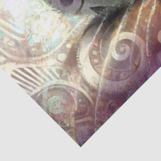 Siamese Kitty Cat Crocus Floral Paarse Decoupage Tissuepapier (Detail)