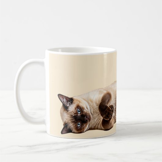 Siamese Knuffel Kat Koffiemok (Links)