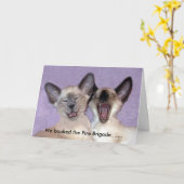 Siamese Lachen Kaart (Gele Bloem)