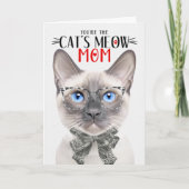 Siamese Lila Punt Kat voor Moeder op Moederdag Feestdagen Kaart (Voorkant)