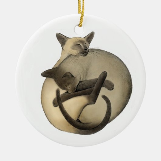 Siamese Love Cats Ornament (Voorkant)