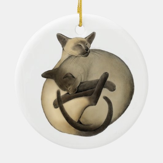 Siamese Love Cats Ornament (Achterkant)