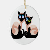 Siamese Love Keramisch Ornament (Rechts)