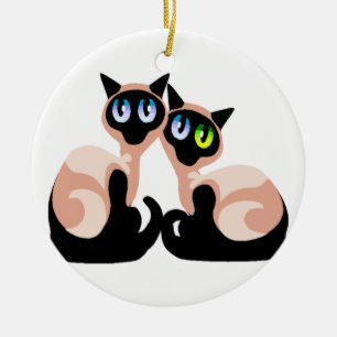 Siamese Love Keramisch Ornament
