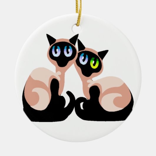 Siamese Love Keramisch Ornament (Voorkant)
