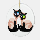 Siamese Love Keramisch Ornament (Links)