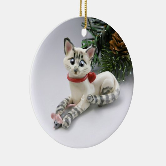 Siamese Lynx Point Cat-Ornament Keramisch Ornament (Rechts)