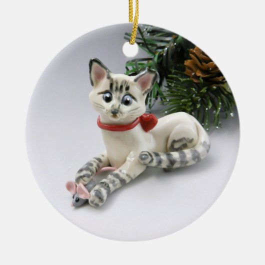 Siamese Lynx Point Cat-Ornament Keramisch Ornament (Voorkant)