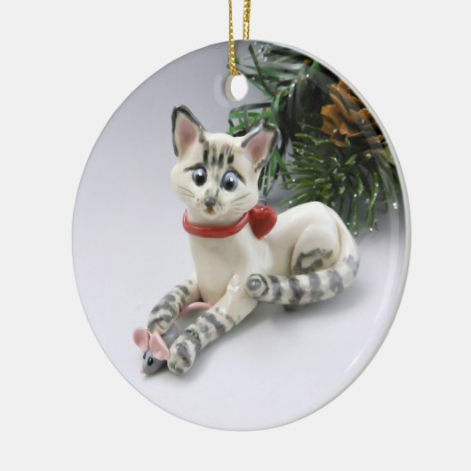 Siamese Lynx Point Cat-Ornament Keramisch Ornament (Links)