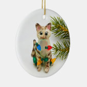 Siamese Lynx Point Cat-Ornament Keramisch Ornament (Rechts)