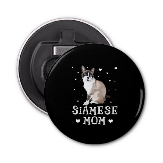 Siamese mam Cute Siamese Siamese Lover Button Flesopener (Voorkant)