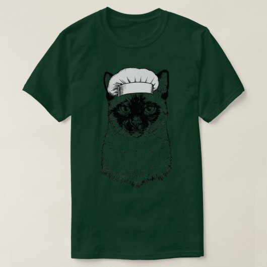 Siamese Meezer Mese Kat Kok Chef Grappig Koken T-shirt (Design voorkant)