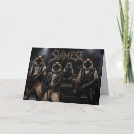Siamese Metal Rock Band Wenskaart Kaart