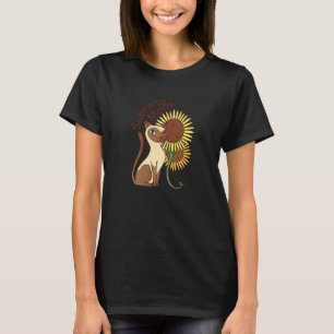 Siamese Moeder Kat Zonnebloemen Mammoet Huisdier T-shirt