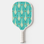 Siamese nieuwsgierige kat - turquoise en sinaasapp pickleball paddle (Voorkant)
