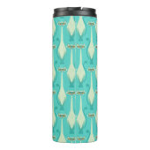 Siamese nieuwsgierige kat - turquoise en sinaasapp thermosbeker (Achterkant)