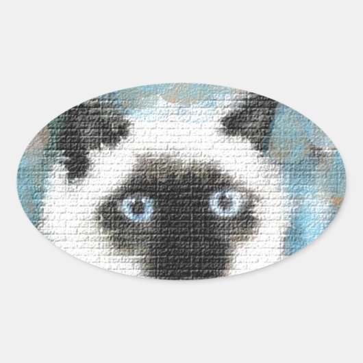 Siamese Ovale Sticker (Voorkant)