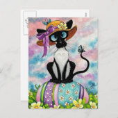 Siamese paashaas feestdagenkaart (Voorkant / Achterkant)