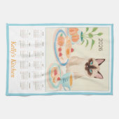 Siamese Paws & Tea Time Kitchen Towel Calendar Theedoek (Horizontaal)