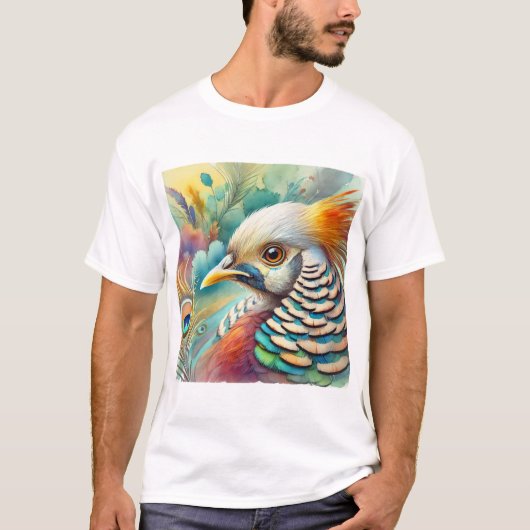 Siamese Pheasant 230824AREF115 - Watercolor T-shirt (Voorkant)