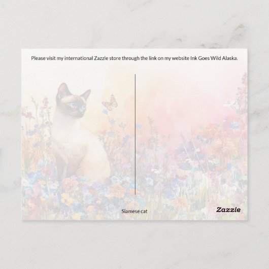 Siamese Postcrossing 1 - Briefkaart (Achterkant)