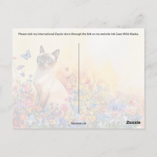 Siamese Postcrossing 2 - Briefkaart (Achterkant)