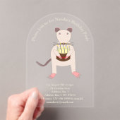 Siamese Rat met Birthday Cake Custom Acryl Uitnodigingen (Insitu (Draagbaar))
