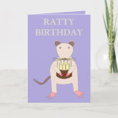 Siamese Rat met Birthday Cake Custom Kaart (Voorkant)