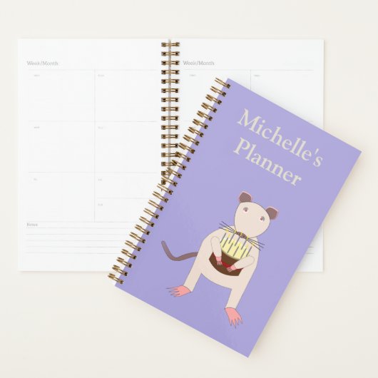 Siamese Rat met Birthday Cake Custom Planner (Display)