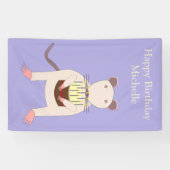 Siamese Rat met Birthday Cake Custom Spandoek (Horizontaal)