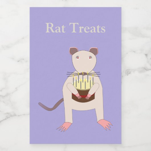 Siamese Rat met Birthday Cake Custom Voedselcontainer Etiket (Enkel label)