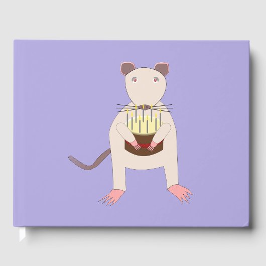 Siamese Rat met Birthday Cake Gastenboek (Voorkant)