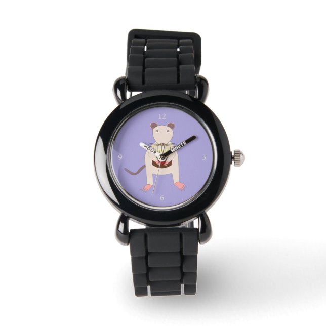 Siamese Rat met Birthday Cake Horloge (Voorkant)