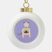 Siamese Rat met Birthday Cake Keramische Bal Ornament (Voorkant)